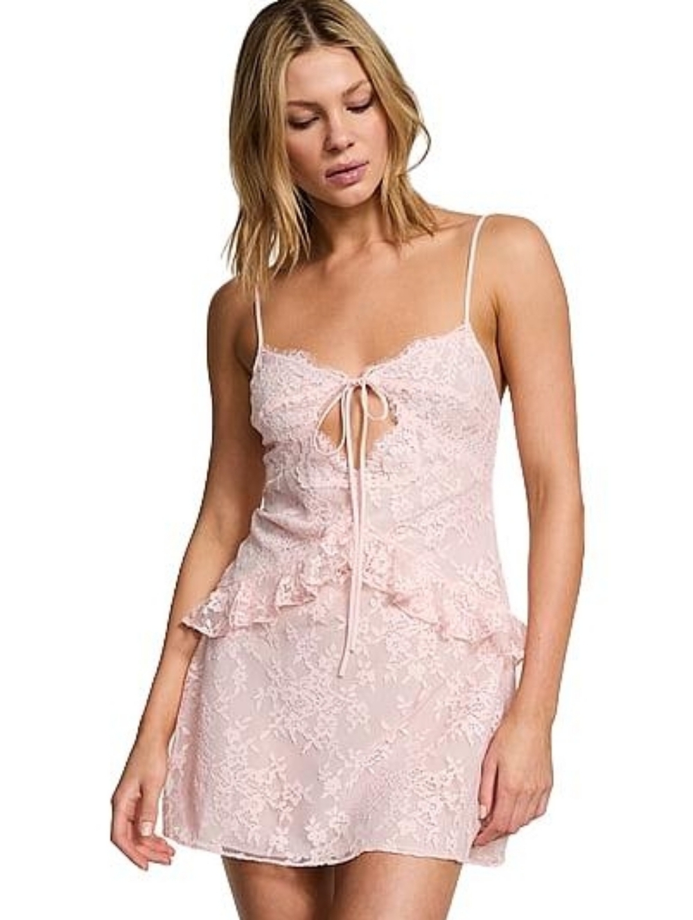 Dare to Dream Lace Flounce Mini Slip NWT